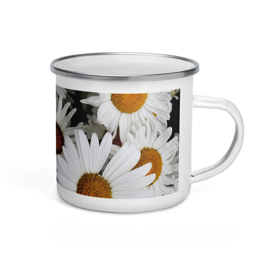 White Alaskan Daisy Camping Mug